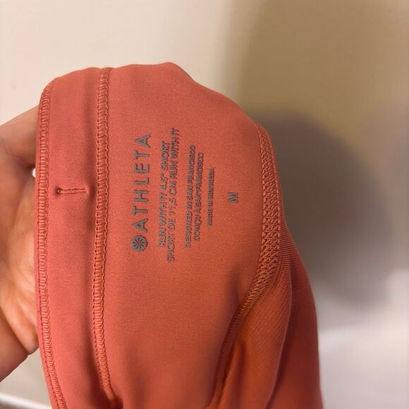 Athleta Run With It 4.5" Running Shorts with Liner Brick Color Medium - Picture 5 of 6